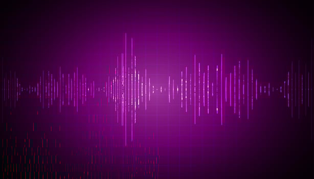 Sound waves oscillating dark light vector
