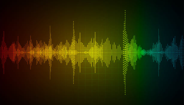 Sound waves oscillating dark light vector