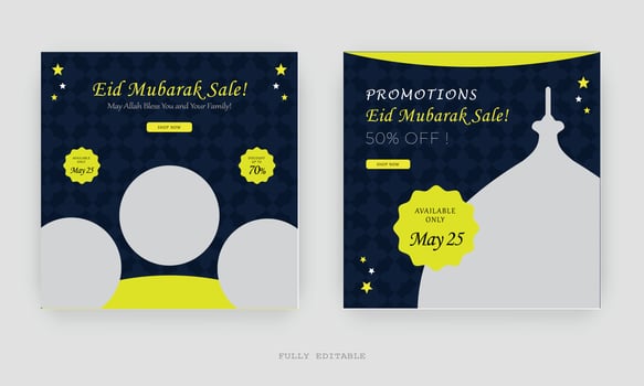 Ramadan Social Media Post design. A good template for advertising on social media. Perfect for social media posts, background, and web banner internet ads. vector