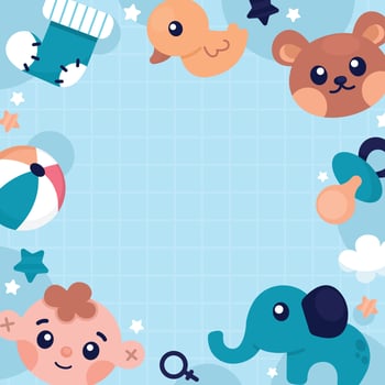 Cute Born Day Baby Boy Background vector