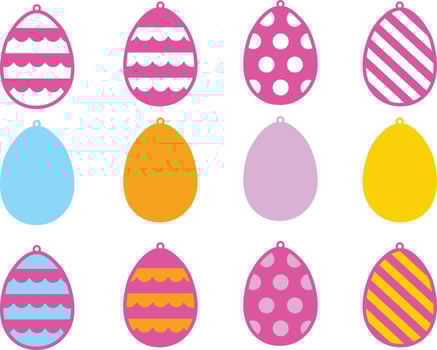 Easter Eggs Earrings Vector