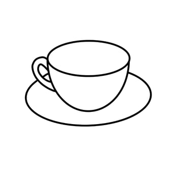 Coffee cup Hand drawn Organic Line Doodle vector