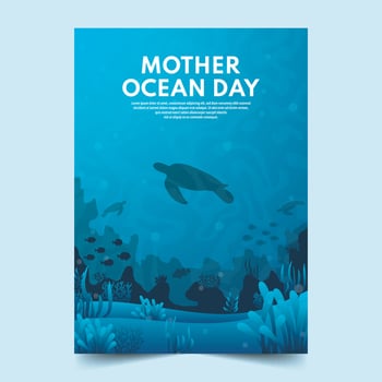 Mother Ocean Day Poster Template vector