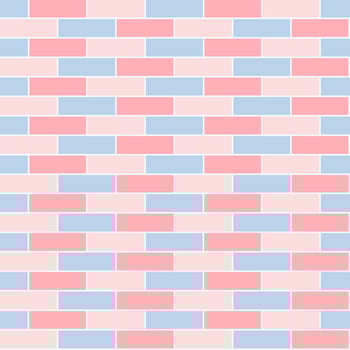 seamless background Pink and light blue brick wall Suitable for attaching wallpaper, case, room wall, fabric pattern, glass pattern vector