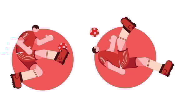 football player flat character illustration free download vector