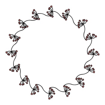 Simple berries wreath isolated on white background. vector
