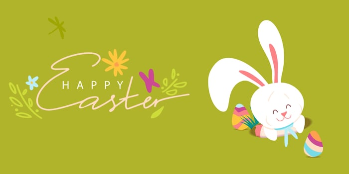 Happy easter  bunny egg hunt illustration vector