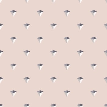 Abstract small geometric triangular pyramid diamond shape seamless pattern on cream color background. Minimal trendy concept. Use for fabric, textile, interior decoration elements, wrapping. vector