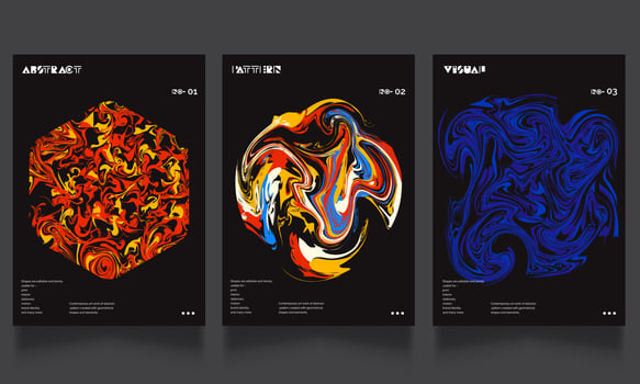 Liquid marble texture.liquid pattern art colorful poster. abstract geometric background. Liquid dynamic waves. Modern covers set. Cool trendy fluid gradient shape vector
