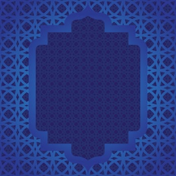 Arabic islamic frame background with pattern design vector