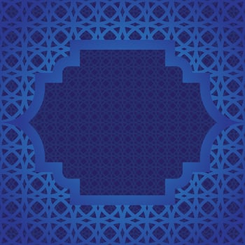 Arabic islamic frame background with pattern design vector