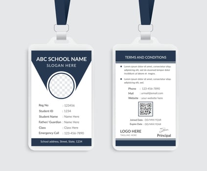 Creative school and college id card template design vector