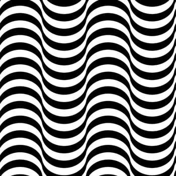 Black and white wave pattern. Vector wave infinite texture free background