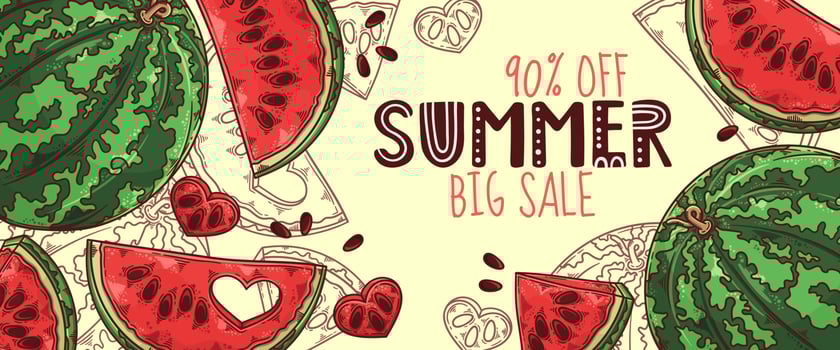 Hand drawn summer banner Vector. vector