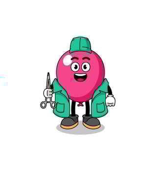 Illustration of balloon mascot as a surgeon vector