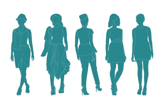 Vector illustration of elegant women bundle.eps