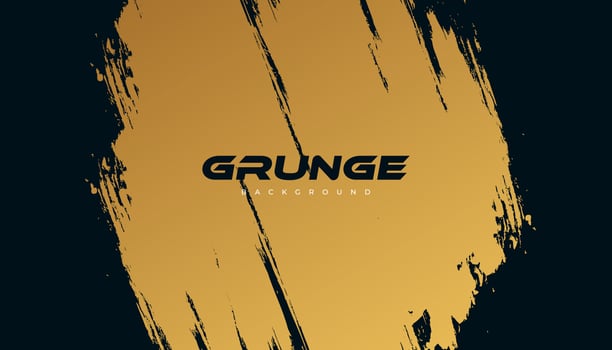 Luxury Black and Gold Background with Brush Style. Golden Grunge Background for Banner or Poster. Scratch and Texture Elements For Design vector
