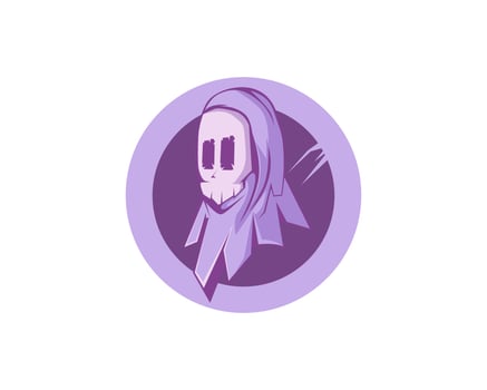 vector illustration of cartoon ghost icon with purple color