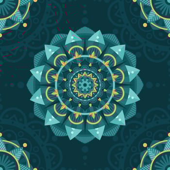 Turquoise Mandala Seamless Pattern Background vector