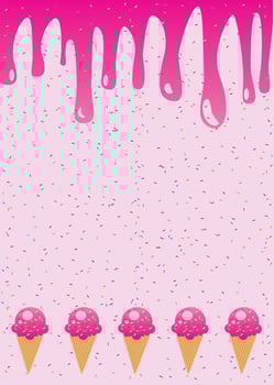 Pink Ice Cream Cone Background Suitable for Phone Background vector
