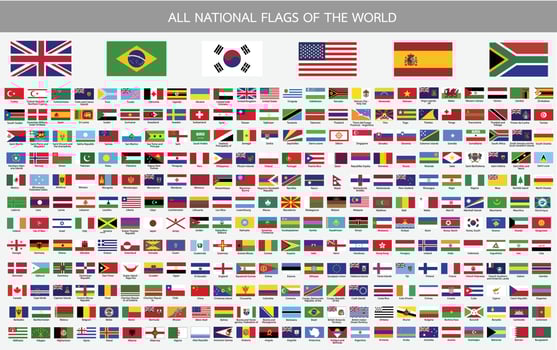 All official national flags of the world vector