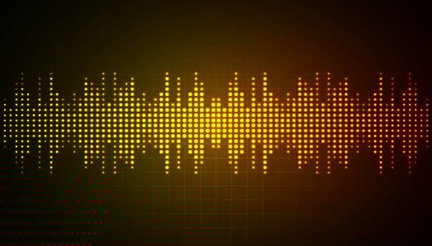 Sound waves oscillating dark light vector