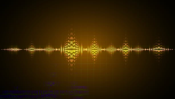 Sound waves oscillating dark light vector