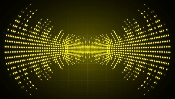 Sound waves oscillating dark light vector