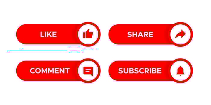 Like, Comment, Share and Subscribe Icon in Bar Button vector