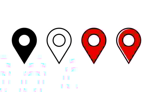 Map locator pin icon set. Locator marketr icon collection in solid, outlined, color outlined and lineal style. Perfect for map app design element. vector