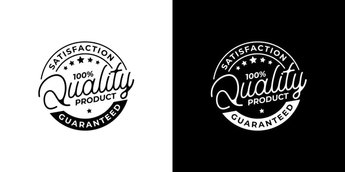 100 percent satisfaction guaranteed quality product stamp logo vector