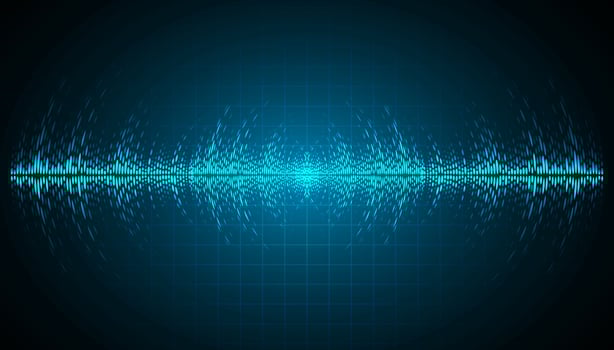 Sound waves oscillating dark light vector