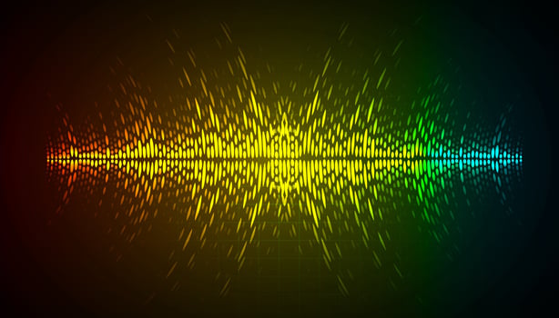 Sound waves oscillating dark light vector