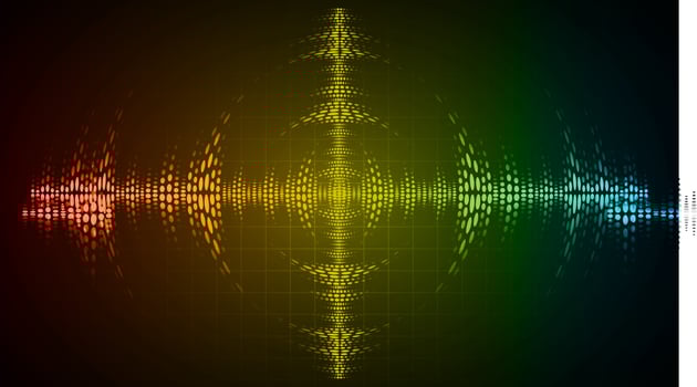 Sound waves oscillating dark light vector