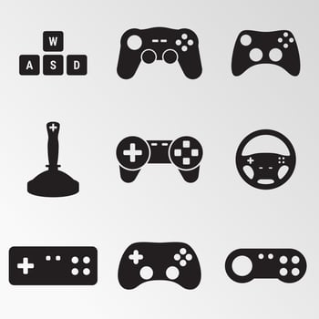 Vector illustration on the theme gamepad