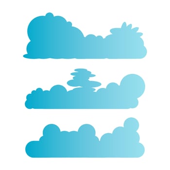 blue cloud scape on white background vector