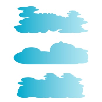 blue cloud scape and bubble illustration vector
