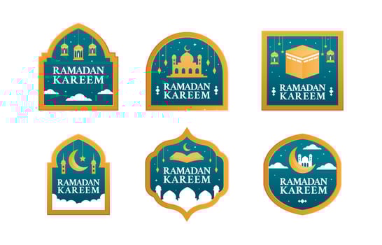 Ramadan Kareem Label Collection vector
