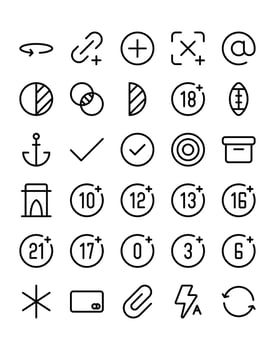 User Interface Icon Set 30 isolated on white background vector