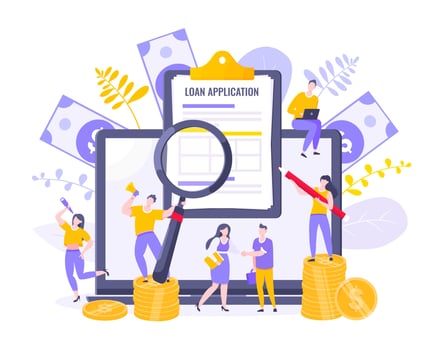 Loan money installment or credit approval business concept vector illustration.