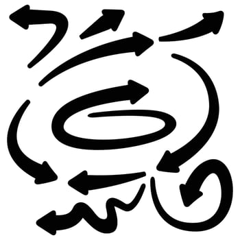 cured and doodle arrow symbols vector
