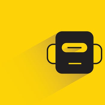 robot head avatar yellow background illustration vector