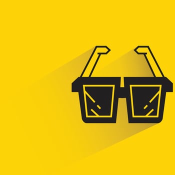 sun glasses icon on yellow background vector