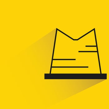 top hat icon on yellow background vector