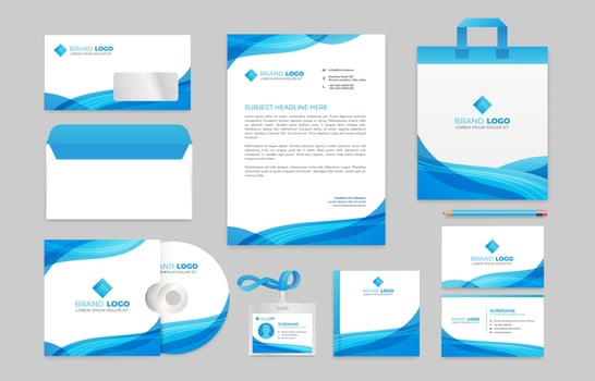 Corporate Brand Identity Mockup Set vector