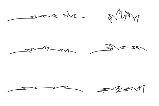grass outline sketch, grass black and white draw vector