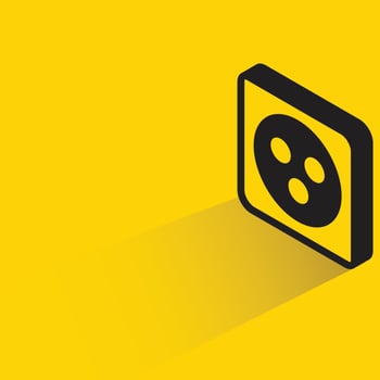 outlet plug icon on yellow background vector illustration