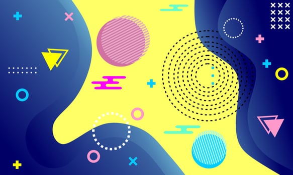 Memphis style abstract background with geometric elements. suitable for use for poster, banner, and web design vector