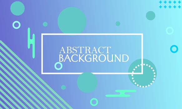 memphis style bright blue gradient background design with abstract geometric ornament vector