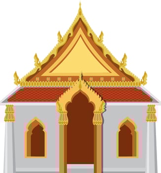 Thai temple design with golden roof vector
